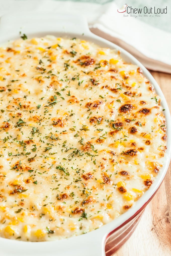 creamed corn recipe, creamed corn au gratin