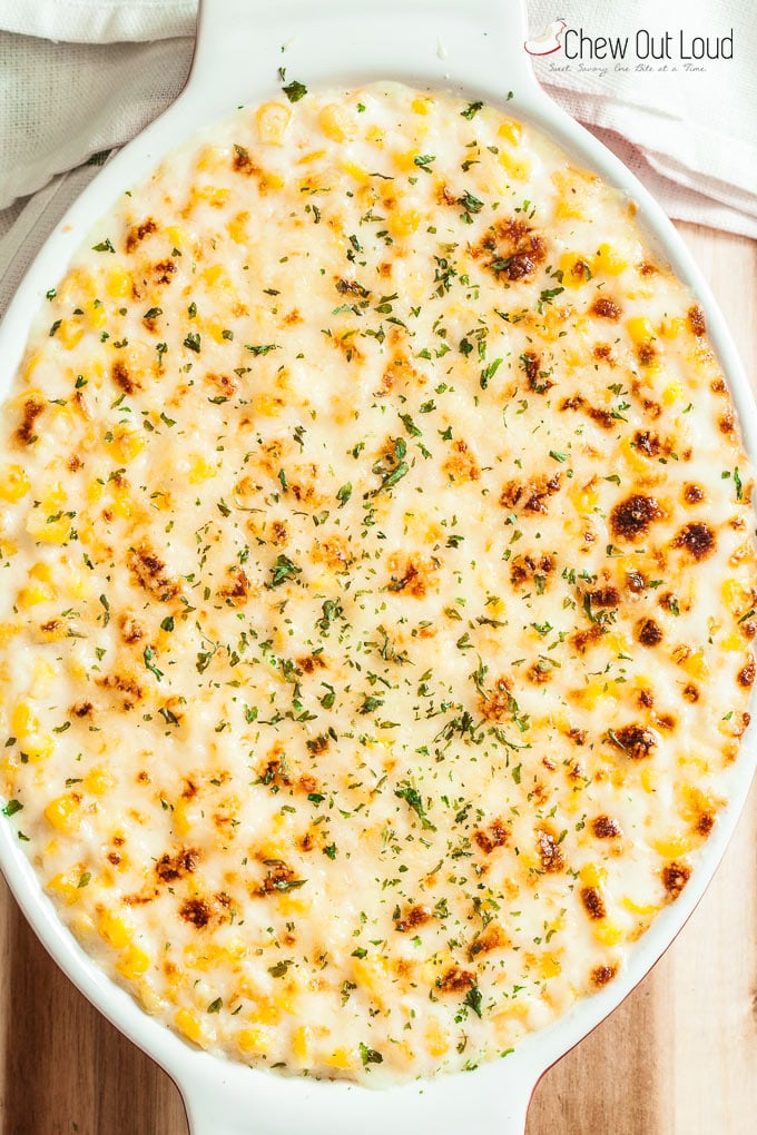 creamed corn recipe, creamed corn au gratin