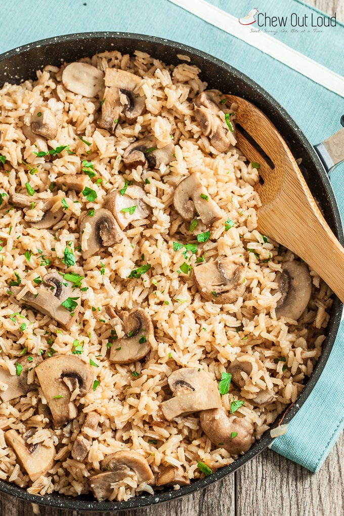 easy rice pilaf with mushrooms 2