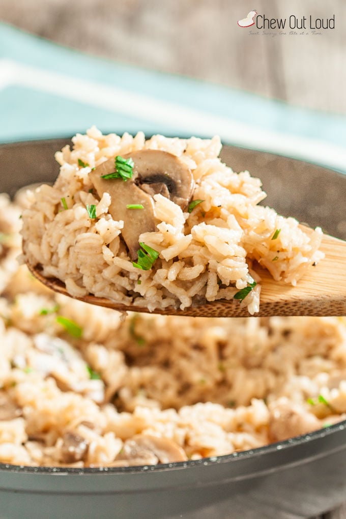 easy rice pilaf with mushrooms 4