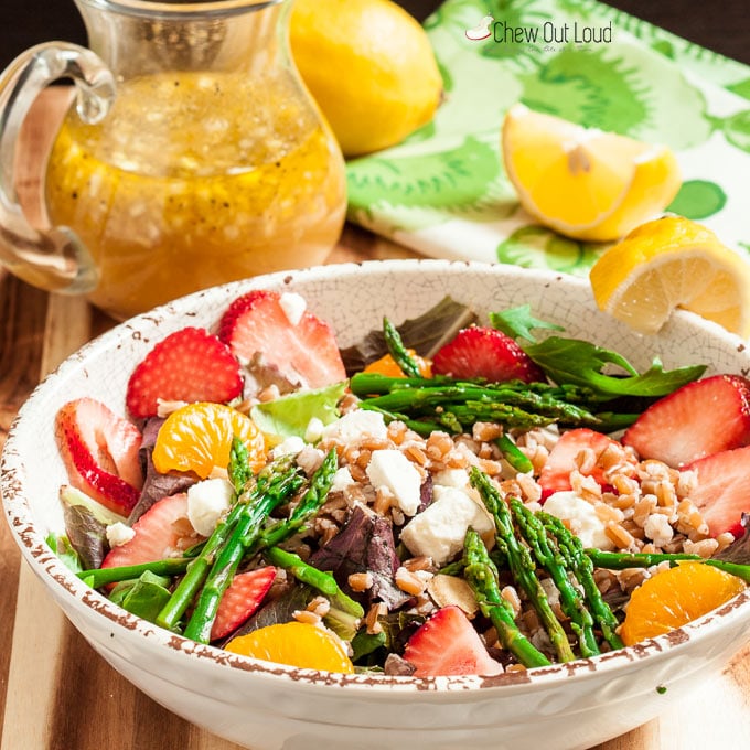 strawberry asparagus farro salad