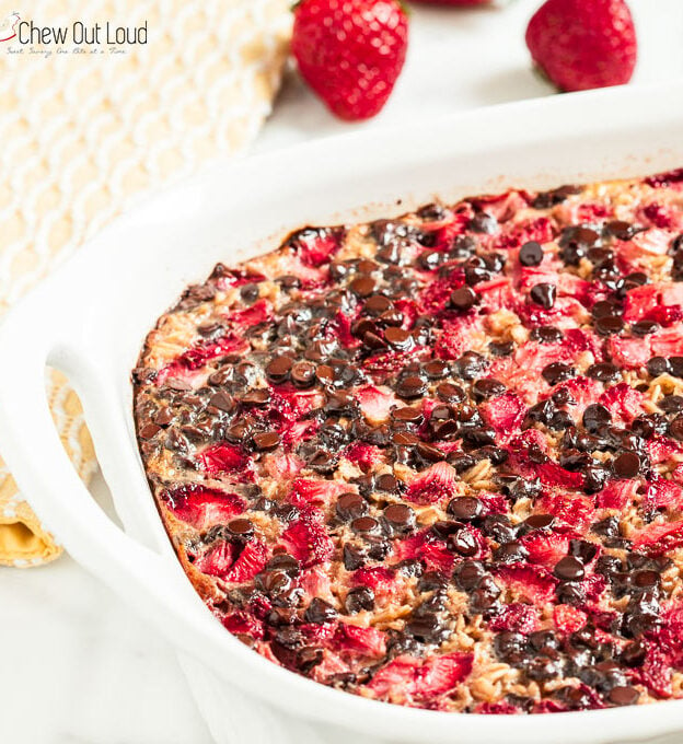 Baked Strawberry Chocolate Oatmeal