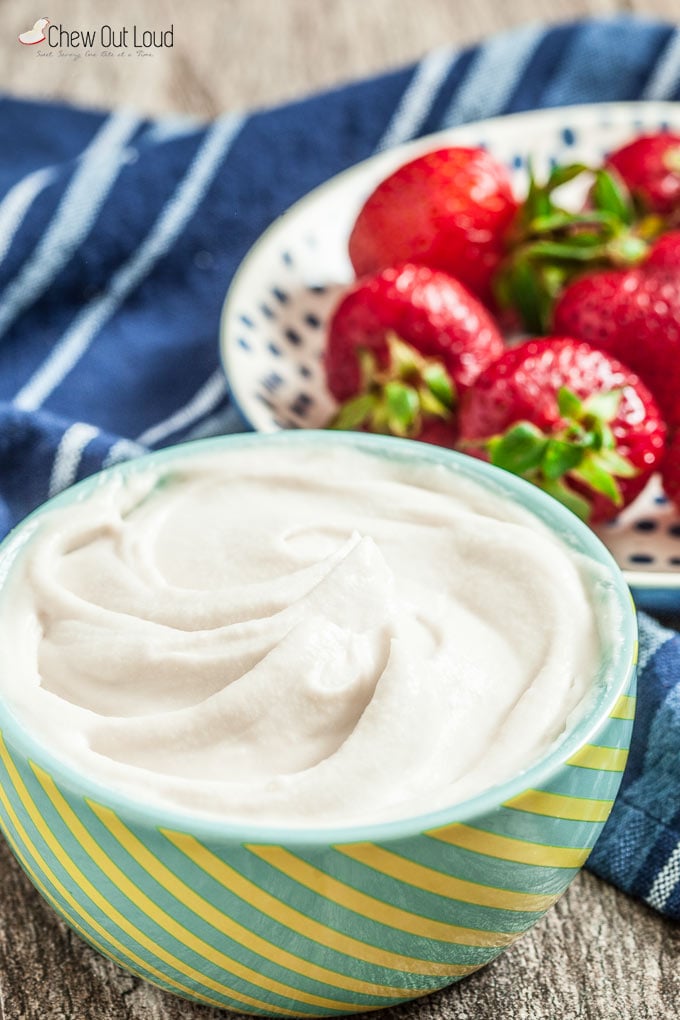 coconut whipped cream in a bowl