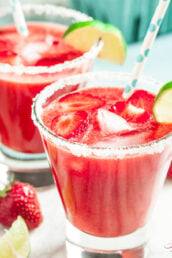 Strawberry Margaritas with Lime