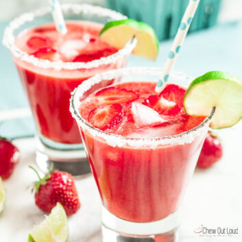 Strawberry Margaritas with Lime