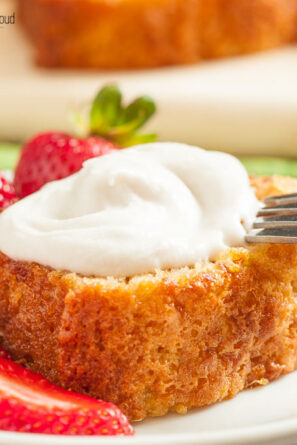 pineapple cake slices with whipped cream