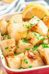 Garlic Lemon Potatoes with Chopped of Chives