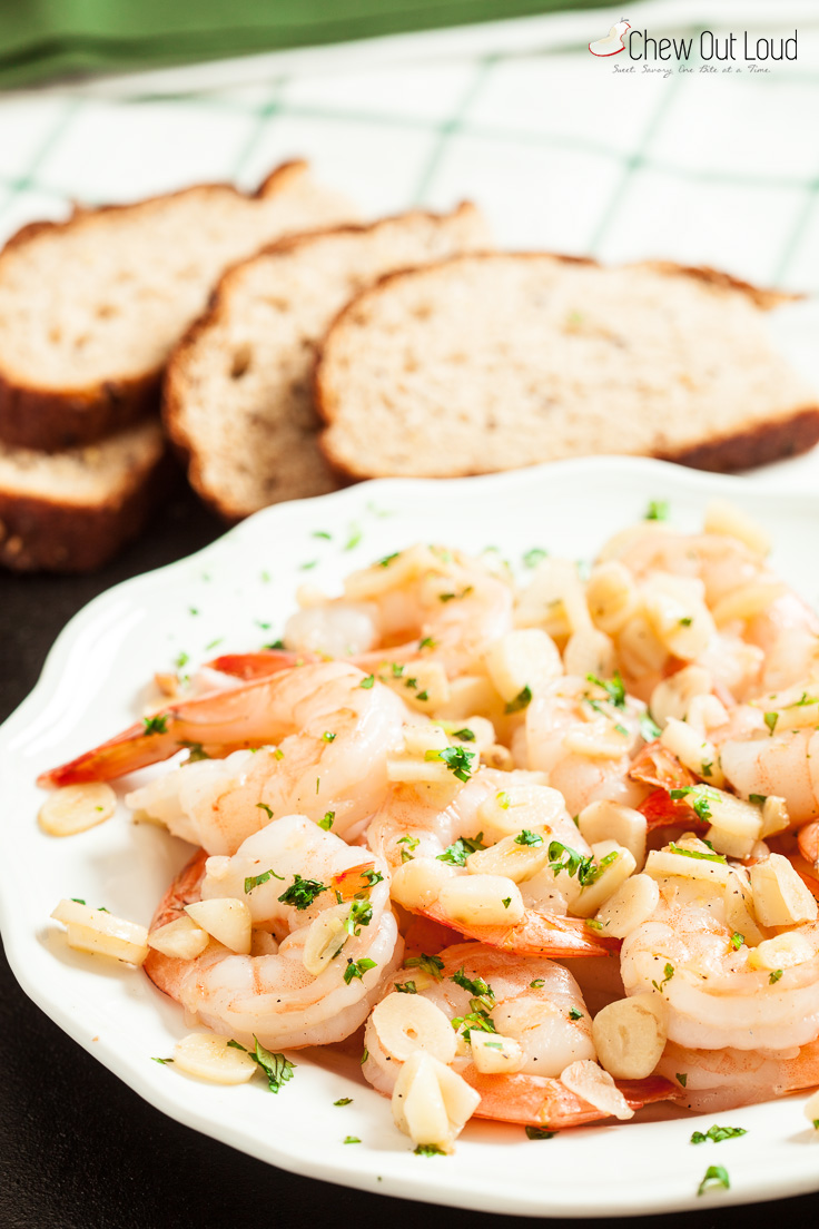 garlic shrimp on a plate