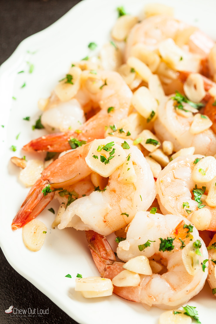 garlic shrimp on a plate