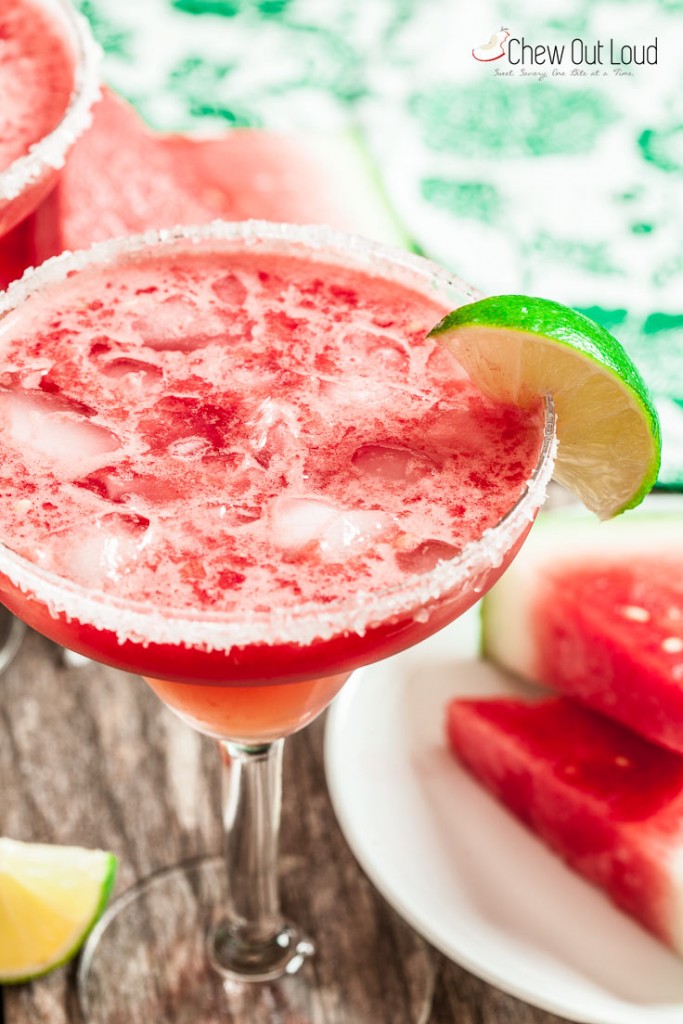 watermelon margarita in glass