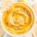 Pumpkin Hummus Dip with Chips