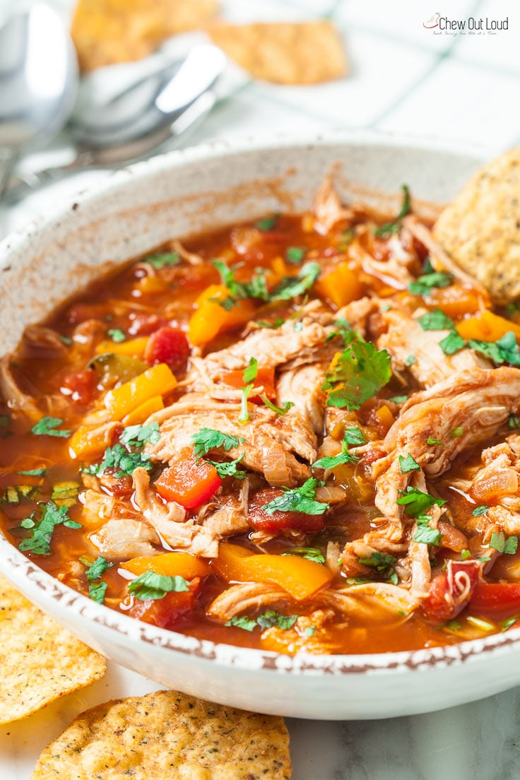 chicken chili in a bowl 