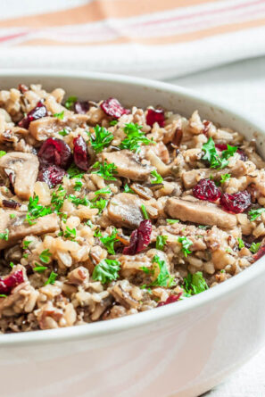 One Pot Wild Rice Stuffing with Parsley