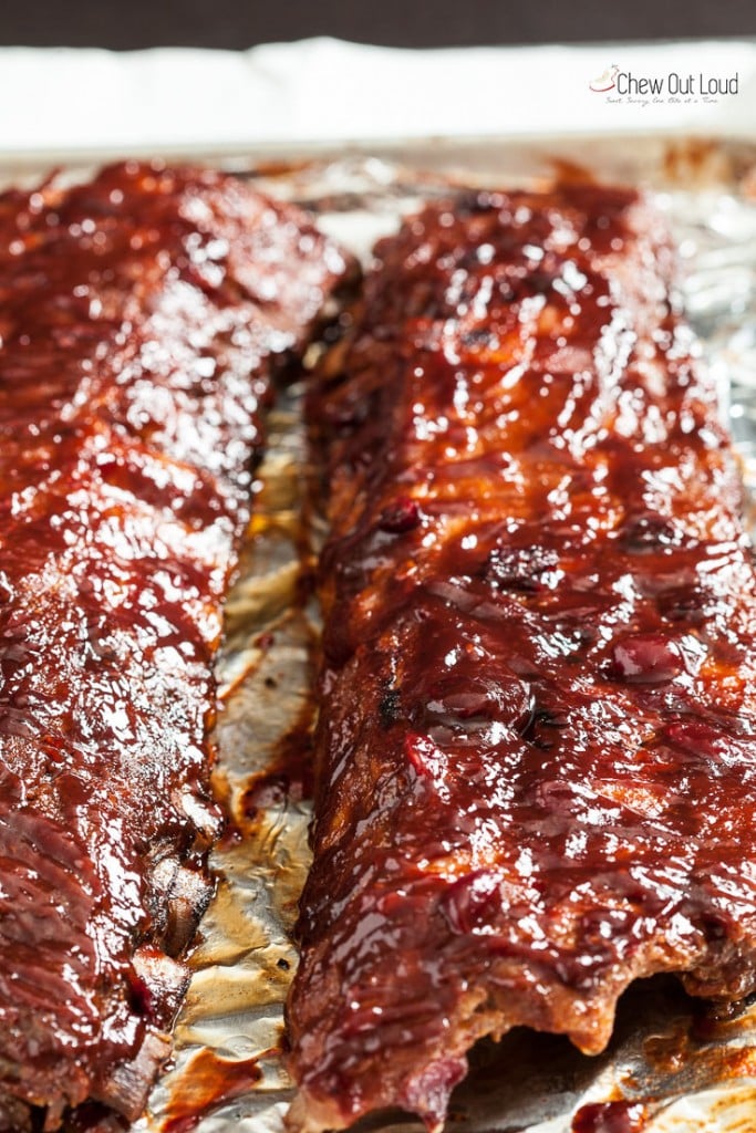 Cranberry BBQ Saucy Ribs - Chew Out Loud