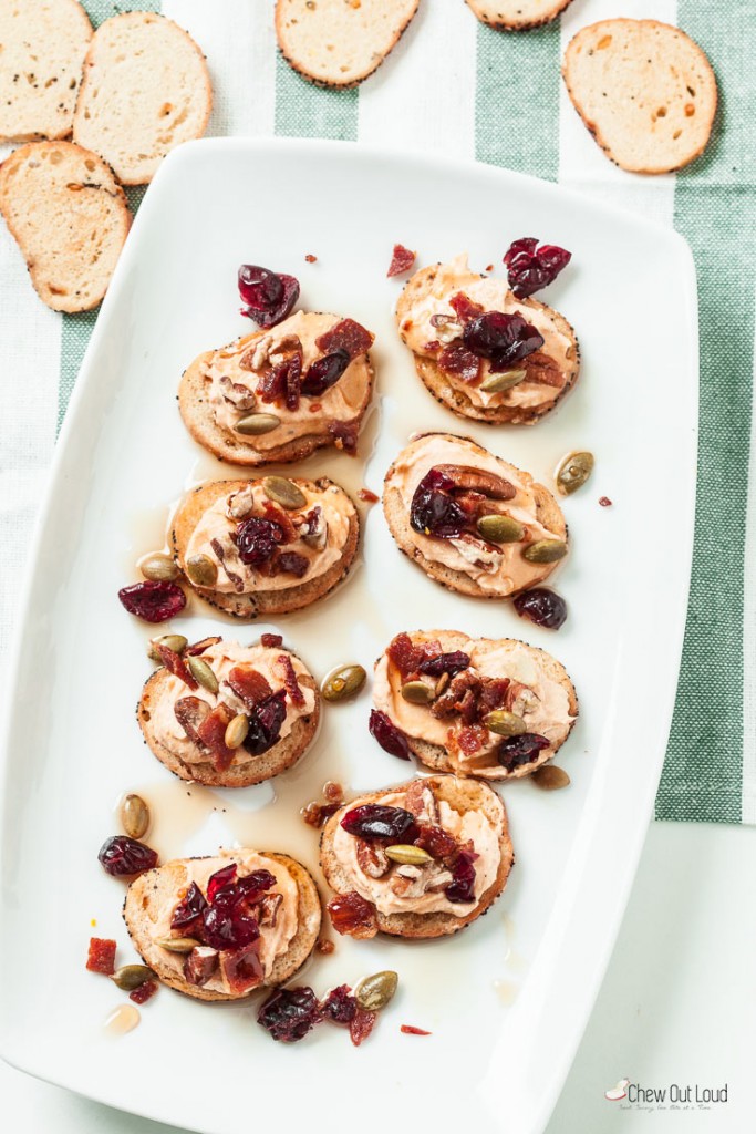 Crostini Pumpkin with Bacon and Cranberry