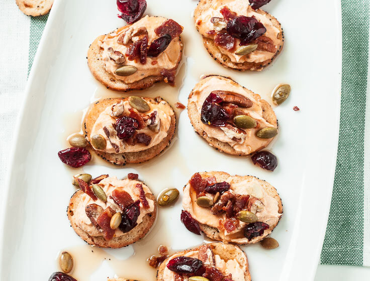 Crostini Pumpkin with Bacon and Cranberry