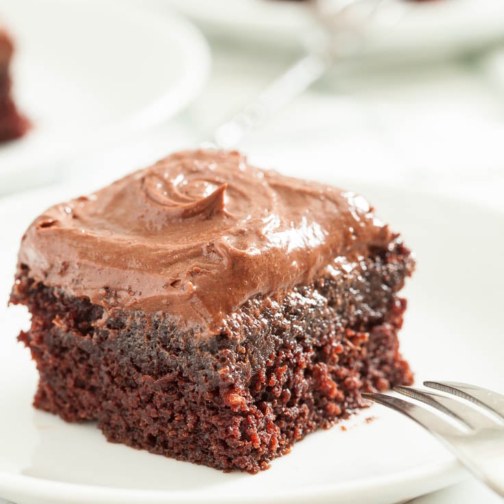 chocolate dump cake with chocolate frosting 