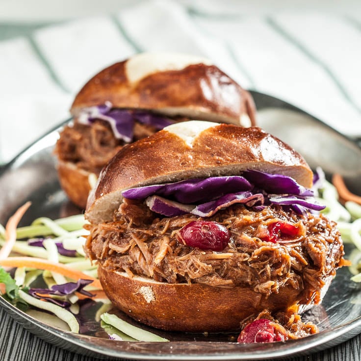 Crockpot Cranberry BBQ Pulled Pork