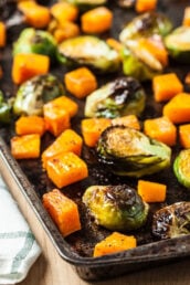 roasted butternut and brussel sprouts