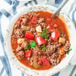 stuffed pepper soup in a bowl