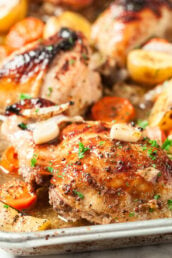 Sheet Pan Roast Chicken with Carrots and Potatoes