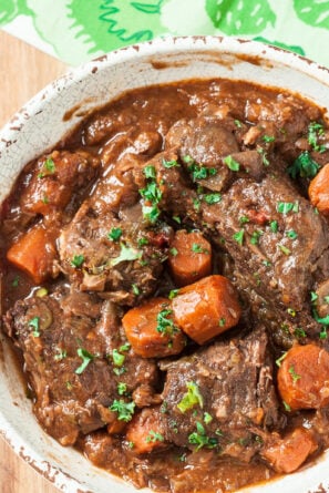 A Pot of Slow-Cooked Beef with Carrot