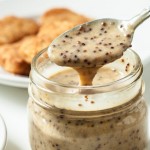 A jar of honey mustard sauce