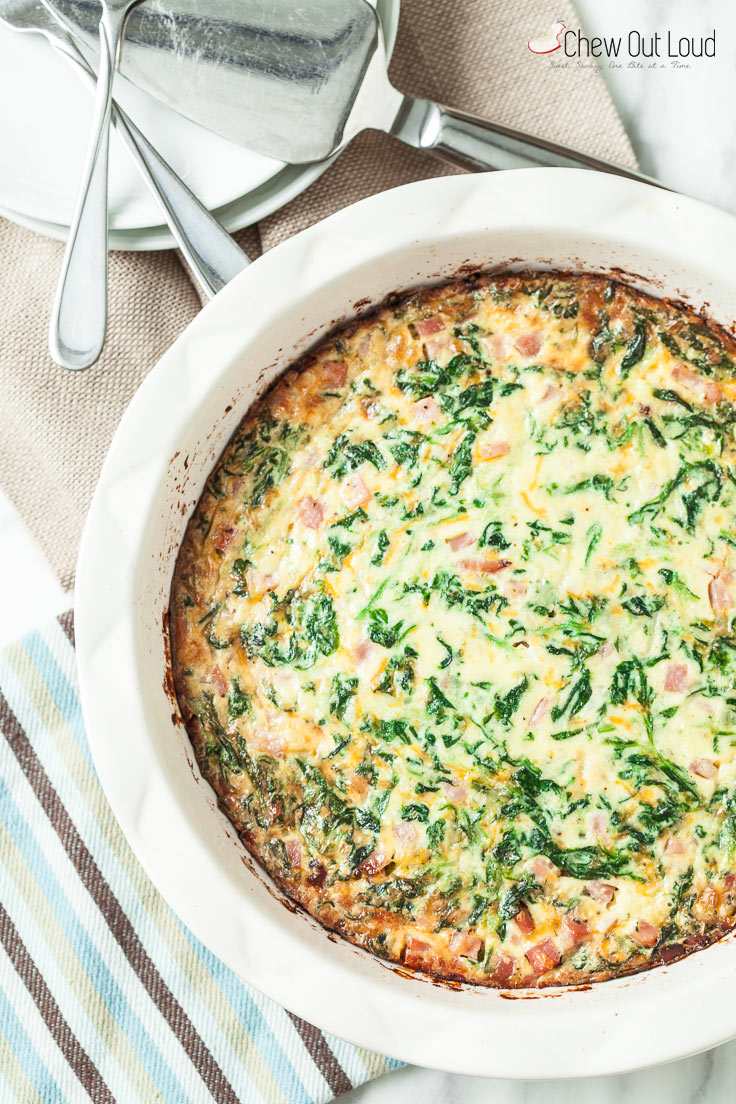 Spinach, Ham, and Cheese Quiche (GF, GlutenFree) Chew Out Loud