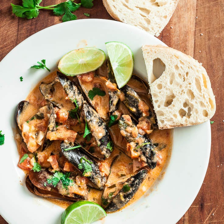 Red Thai Curry Mussels