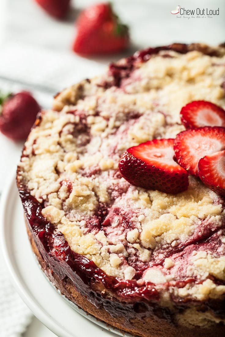 Fresh Strawberry Crumb Cake, strawberry cake