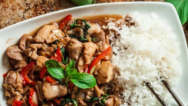 Thai Basil Chicken with Rice