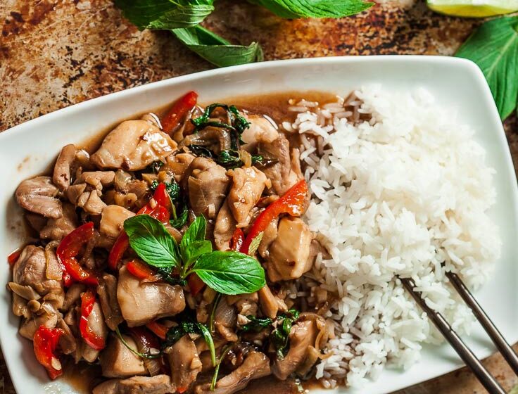 Thai Basil Chicken with Rice