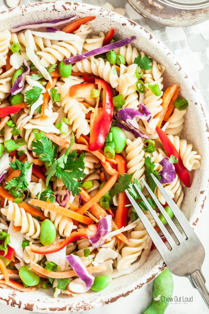 Asian Pasta Salad with Ginger Sesame Dressing