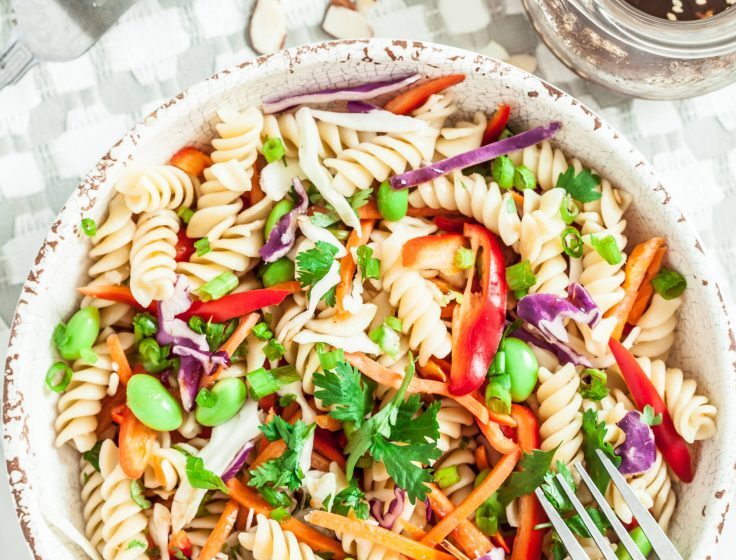 Asian Pasta Salad with Sesame Ginger Dressing