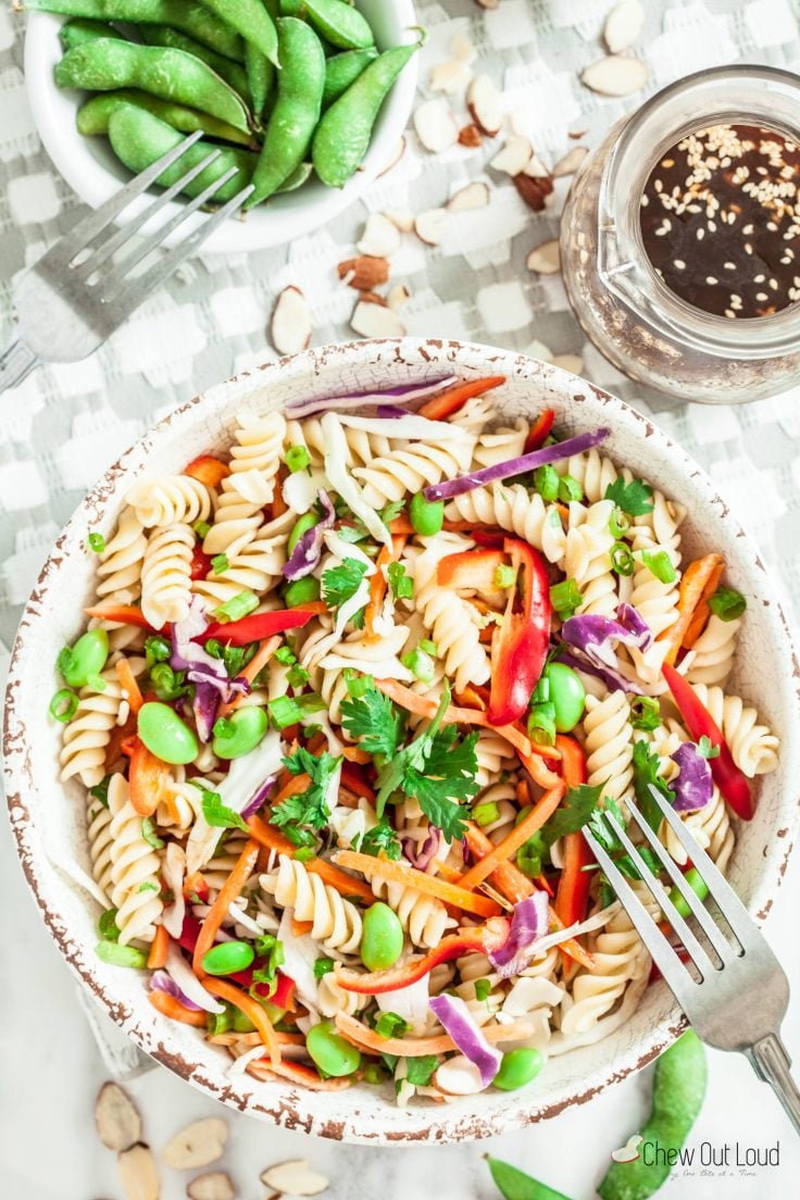 Asian Pasta Salad with Sesame Ginger Dressing