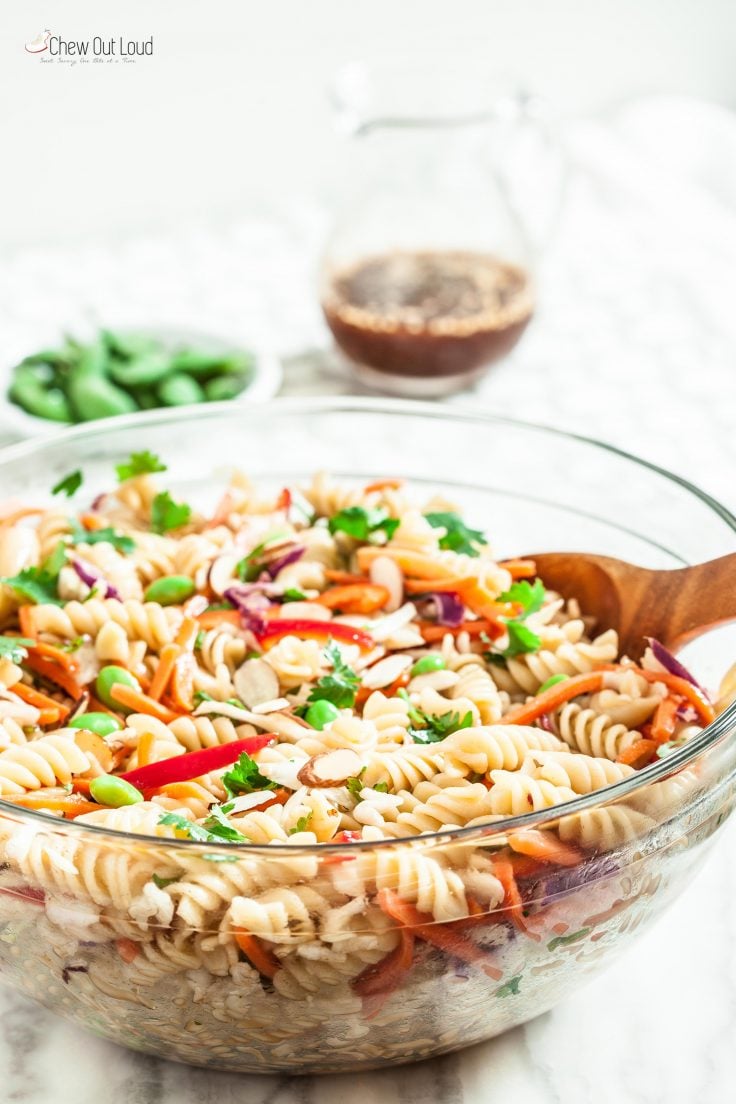 Asian Pasta Salad with Ginger Sesame Dressing