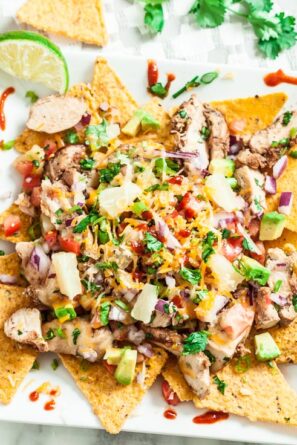 Hawaiian BBQ Chicken Nachos