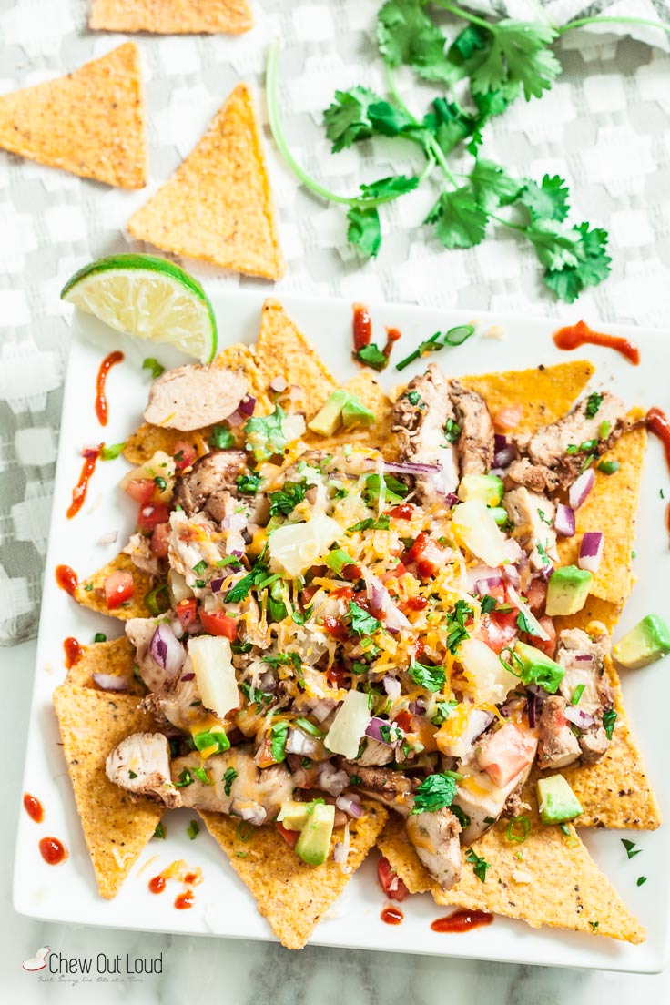 Hawaiian BBQ Chicken Nachos 