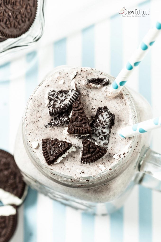 Oreo Blizzard in a glass cup