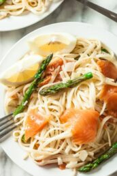 Lemon Pasta with Asparagus and Smoked Salmon