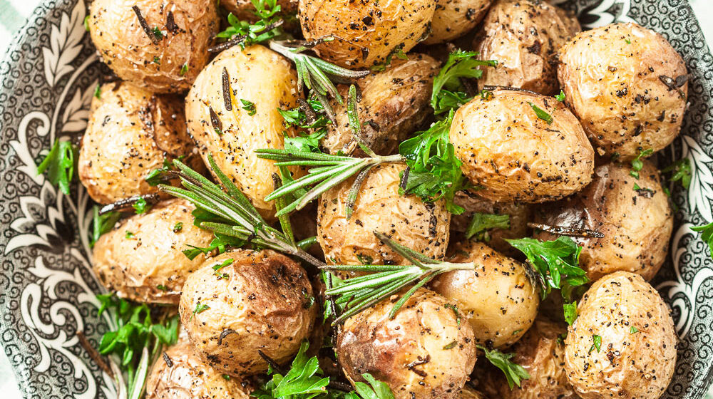 garlic herb roasted baby potatoes