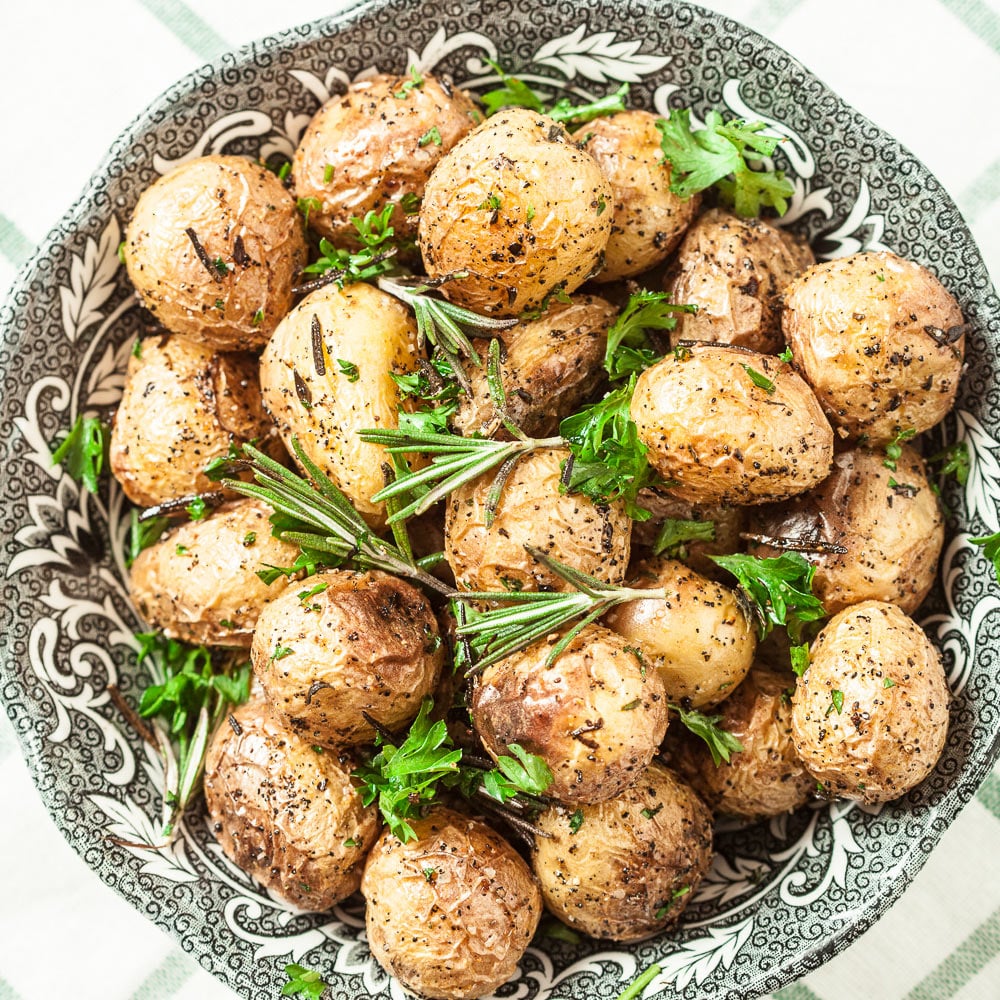 garlic herb roasted baby potatoes
