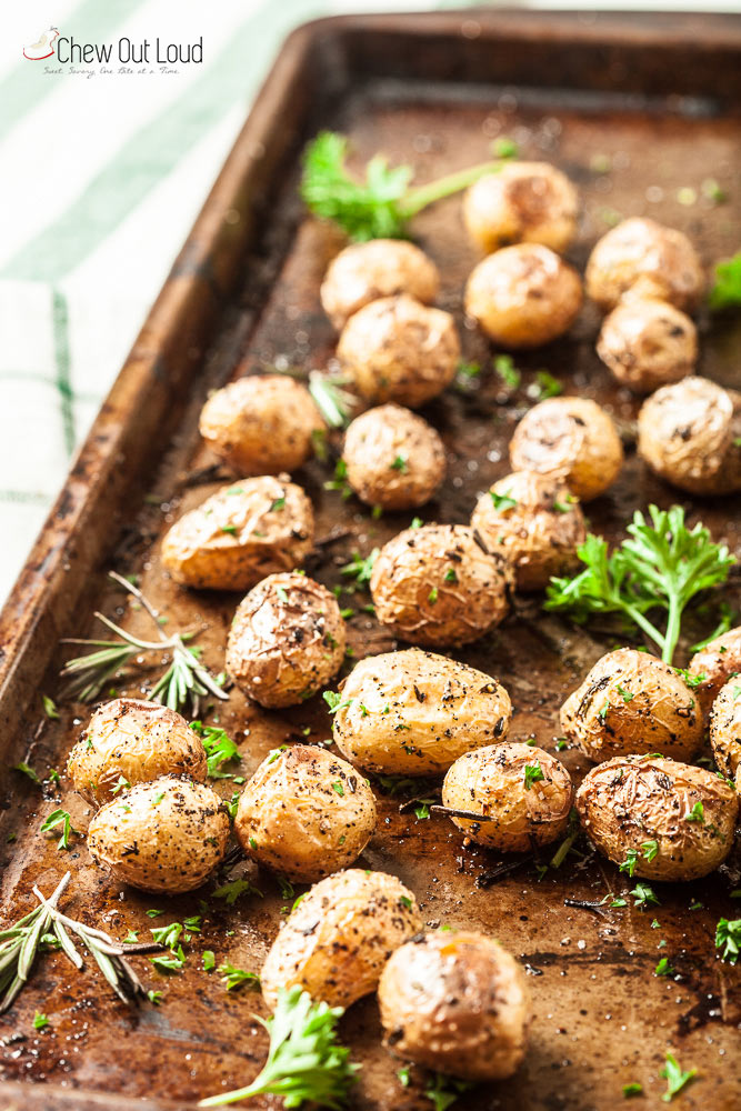 Garlic Herb Roasted Baby Potatoes