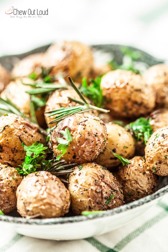 garlic herb roasted baby potatoes