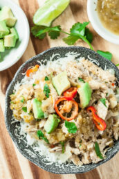 One Pan Salsa Verde Chicken with Avocado