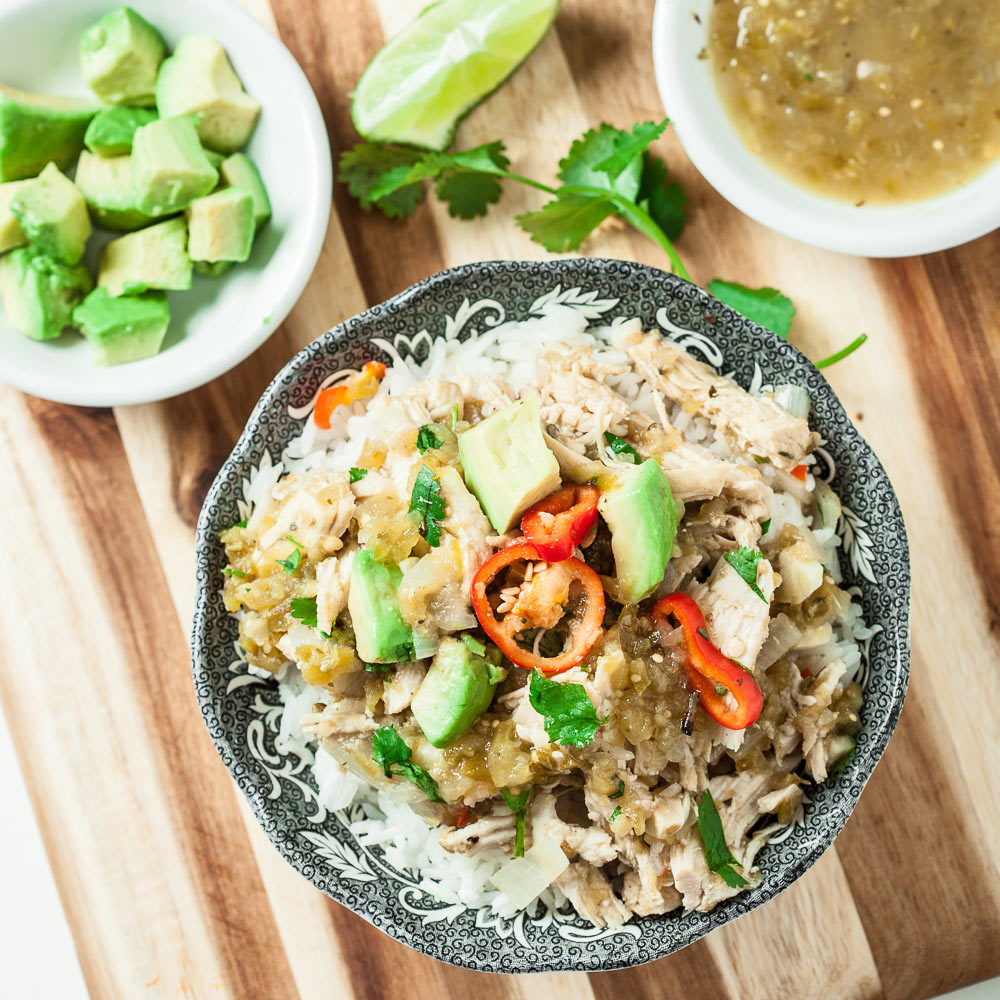 One Pan Salsa Verde Chicken with Avocado