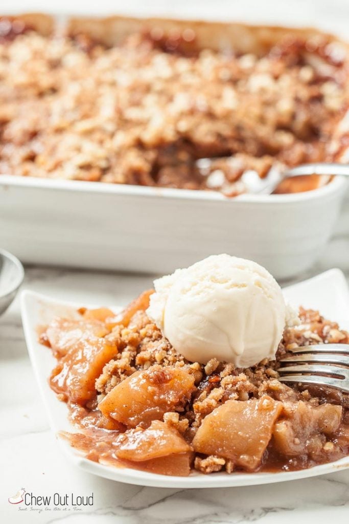 Apple Crisp with Vanilla Ice Cream