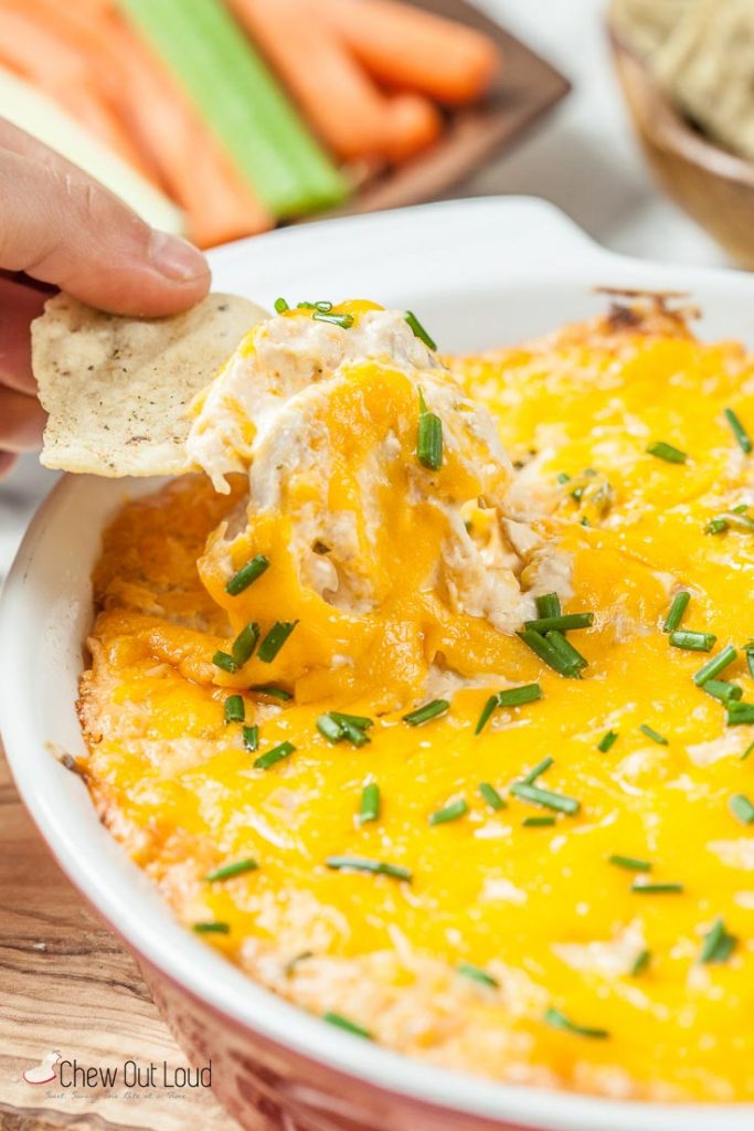 Easy Cheesy Buffalo Chicken Dip - Chew Out Loud