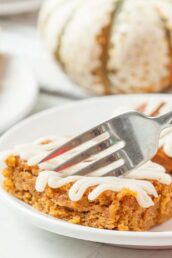 A Slice of Pumpkin Bar with Frosting