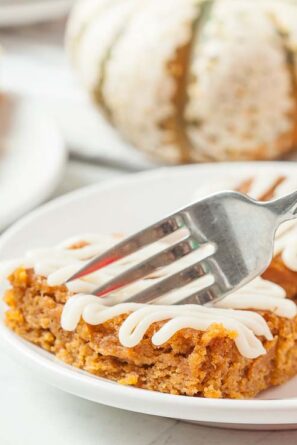 A Slice of Pumpkin Bar with Frosting